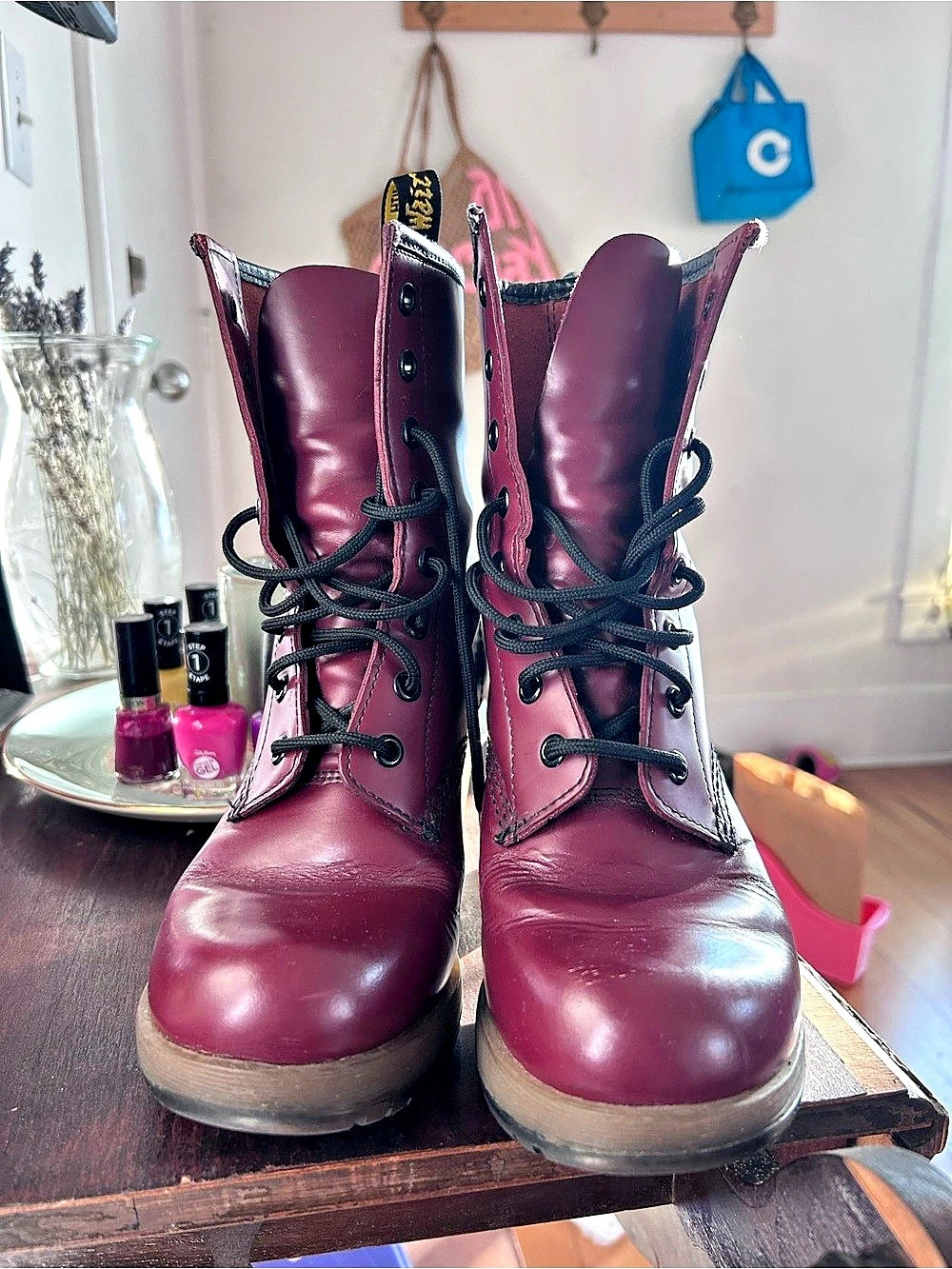 Dr. Martens Darcie Heeled Boots Burgundy